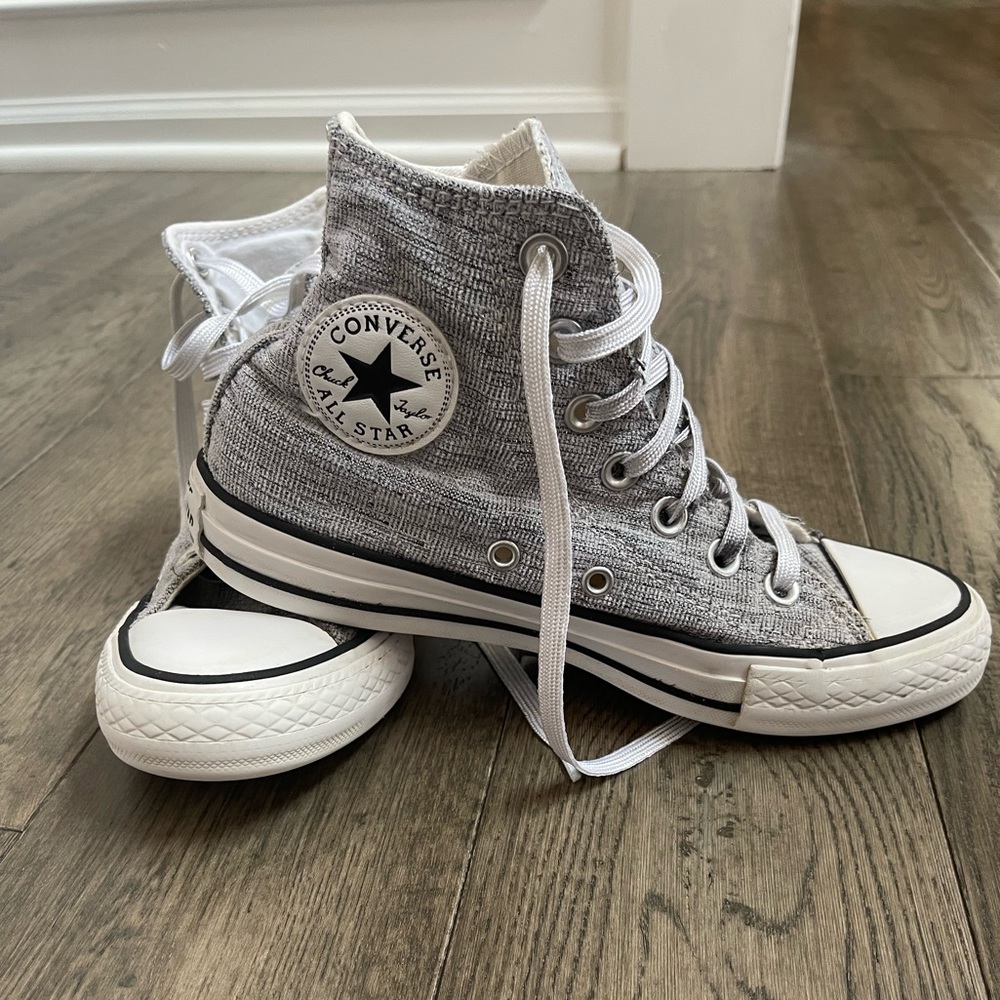 Converse Chuck Taylor All-Star High Grey Sparkle Knit 553411F Women's 5